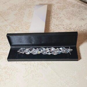Vintage Swarovski Cristal Aura 3 Strand Bracelet 2006 With Original Case & Box